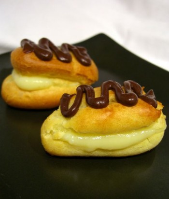Mini Eclairs with Lower Fat Pastry Cream