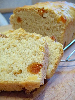 apricot beer bread sliced