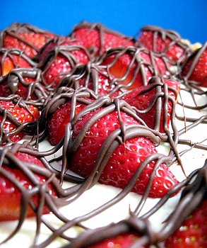 chocolate strawberry close up