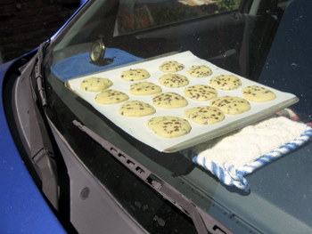 Car Baked Chocolate Chip Cookies