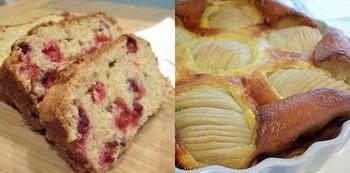 cranberry orange bread and pear clafoutis, redux