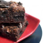 Peppermint Cookies n' Cream Brownies, side view