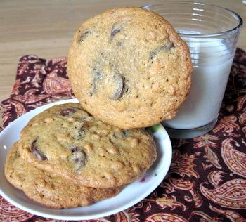 Giant Chocolate Chip Cookies - canâ€™t have too much milk