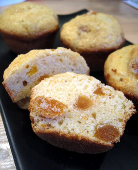 Agave Muffins with Apricots and Candied Ginger
