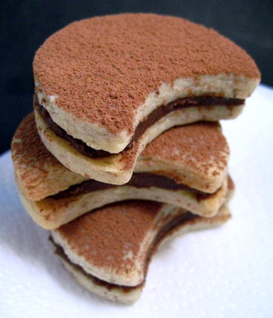 Chocolate Almond Cream Sandwich Cookies