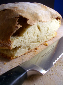 baked loaf of sourdough