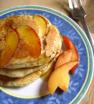 Buttermilk Pancakes with Nectarinesâ€¦ and maple syrup