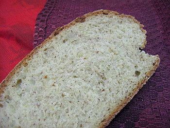 Oat Bran and Flaxseed Bread, the crumb