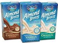 almond milk, various flavors