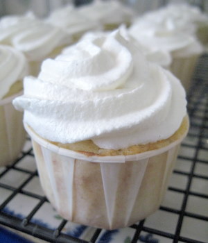 Vanilla Cupcakes with Vanilla Frosting