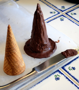 Chocolate Covered Witch Hats, in progress