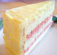 Slice of classic white cake