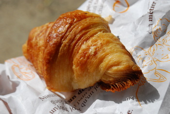 Croissants are made with laminated dough
