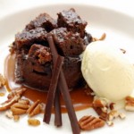 Chocolate Bread Pudding with Vanilla Ice Cream