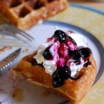 Belgian Waffle with Easy Homemade Mixed Berry Syrup