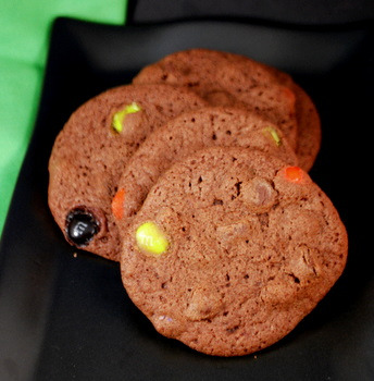 Halloween M&M Chocolate Cookies