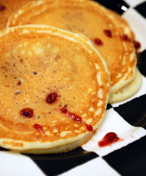 Jam-Filled Vampire Pancakes