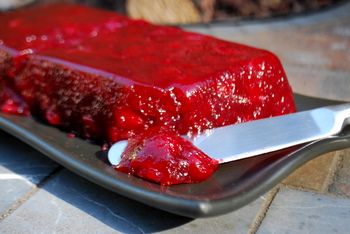 Homemade Cranberry Jelly, sliced