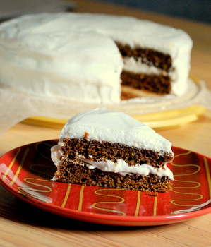 Gingerbread Layer Cake with Meyer Lemon Frosting