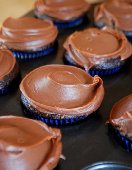 Chocolate Cupcakes with Milk Chocolate Frosting