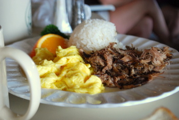 Eggs and kalua pork at Joeâ€™s