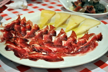 Ham and cheese with olive oil