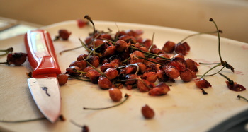 Pile of pittec cherries
