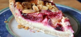 Plum Custard Pie with Almond Crust