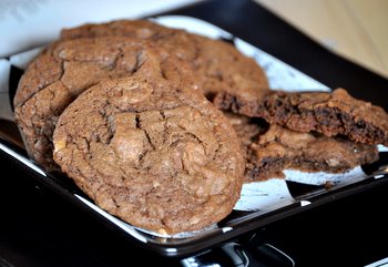 Double Chocolate Coffee Toffee Cookies