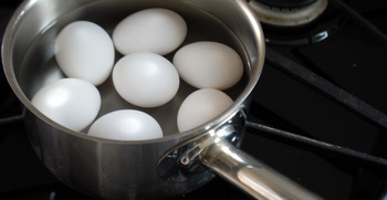 Eggs in a pot