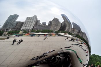 The Cloud Gate and the Chicago Skyline