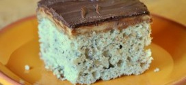 Chocolate Peanut Butter Topped Banana Snack Cake