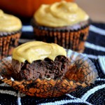 Dark Chocolate Cupcakes with Pumpkin Buttercream, interior