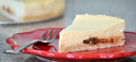 Vanilla Cheesecake with Plum Preserve Swirl