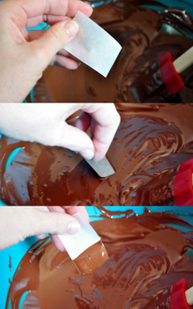 Testing tempered chocolate