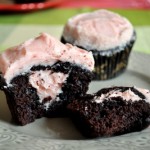 Chocolate Cupcakes with Strawberry Buttercream
