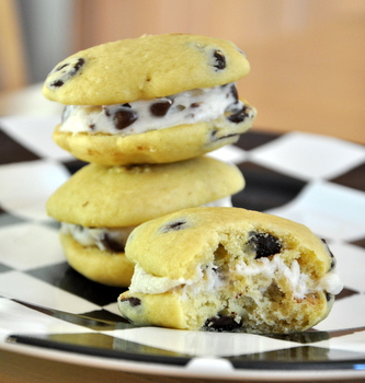 Chocolate Chip Whoopie Pies with Chocolate Chip Buttercream Filling
