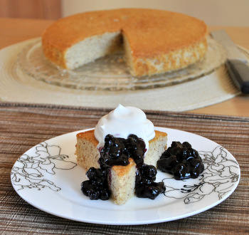 Almond Cake with Blueberry Compote