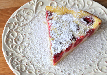 Impossible Raspberry Custard Pie
