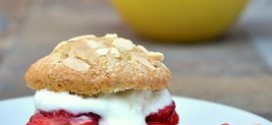 Strawberry Almond Shortcakes with Vanilla Yogurt Whipped Cream