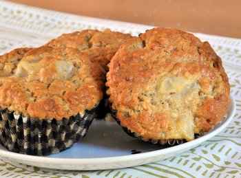 Ginger and Pear Oatmeal Muffins
