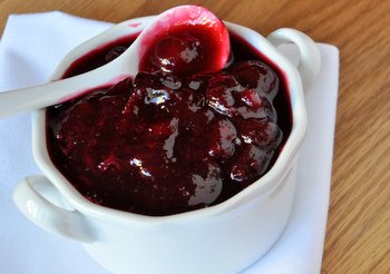 Vanilla Cranberry Sauce with Blueberries