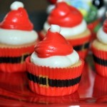 Mini Santa Hat Cupcakes