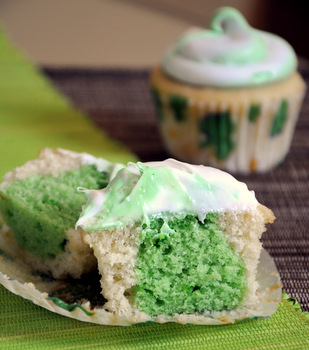 Vanilla and Lime Marble Cupcakes, innards