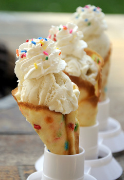 Funfetti Ice Cream Cones with Ice Cream