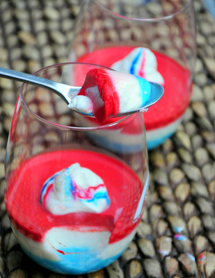 Red, White and Blue Panna Cotta