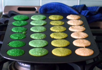 Mini St Patrick's Day Ombre Cake Layers, baked