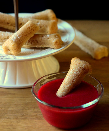 Cinnamon Cookie Bones, served with "Blood" Dipping Sauce