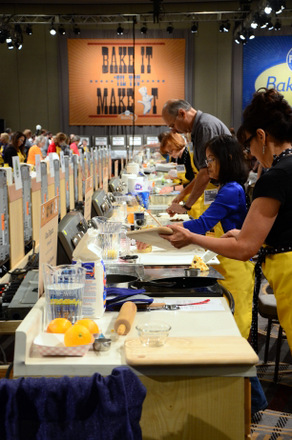 Contestants at work during the Pillsbury Bake Off Contest