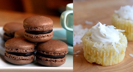 Coffee Macarons and Coconut Cupcakes